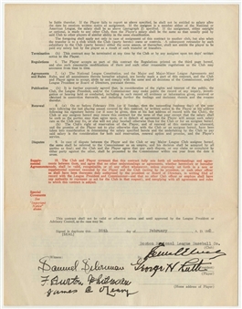 1935 Babe Ruth Signed Boston Braves Contract-His Final MLB Contract! (PSA/DNA- Graded Gem Mint 10!)